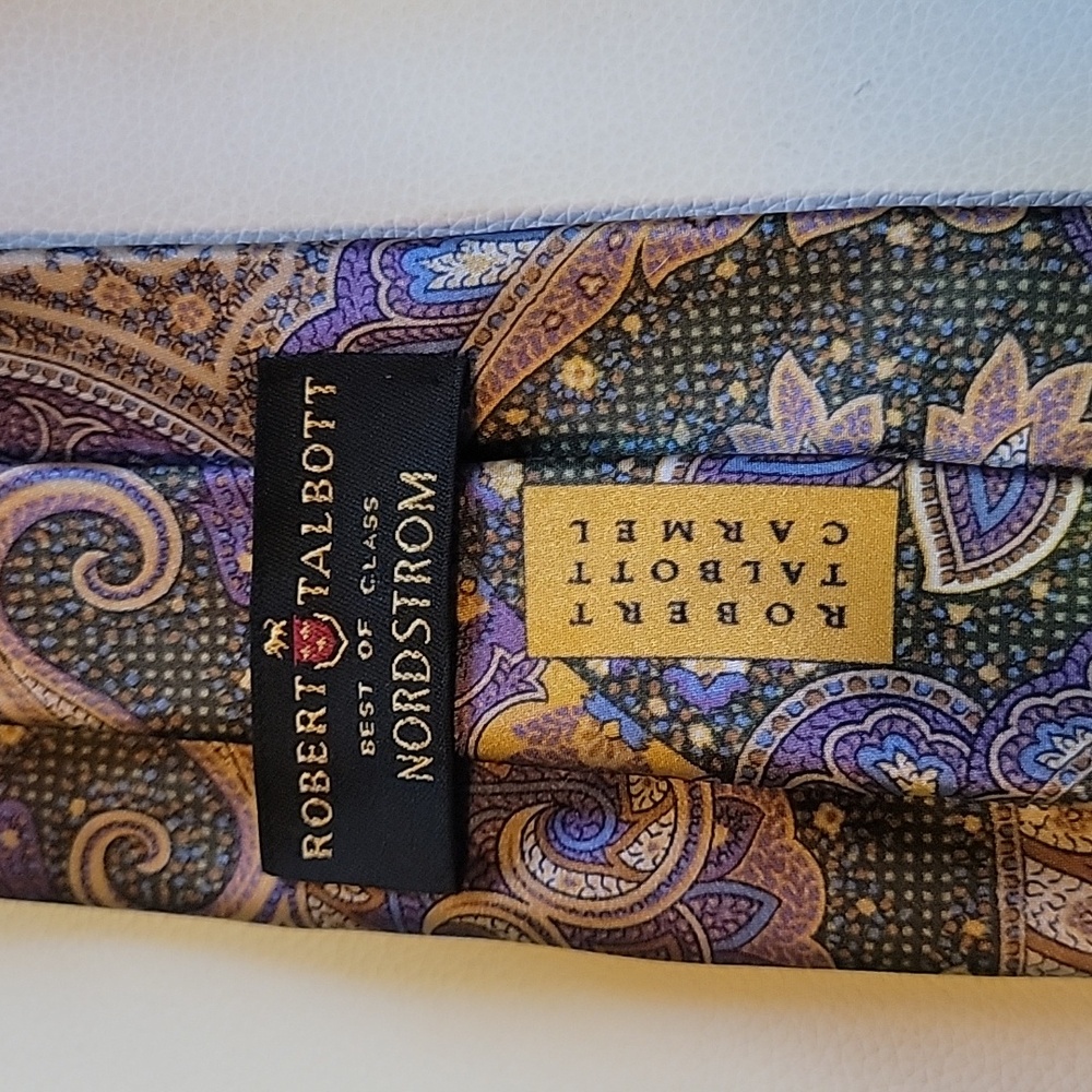 Robert Talbott Best Of Nordstrom Purple/Gold/Green Paisley Tie - Picture 2 of 5